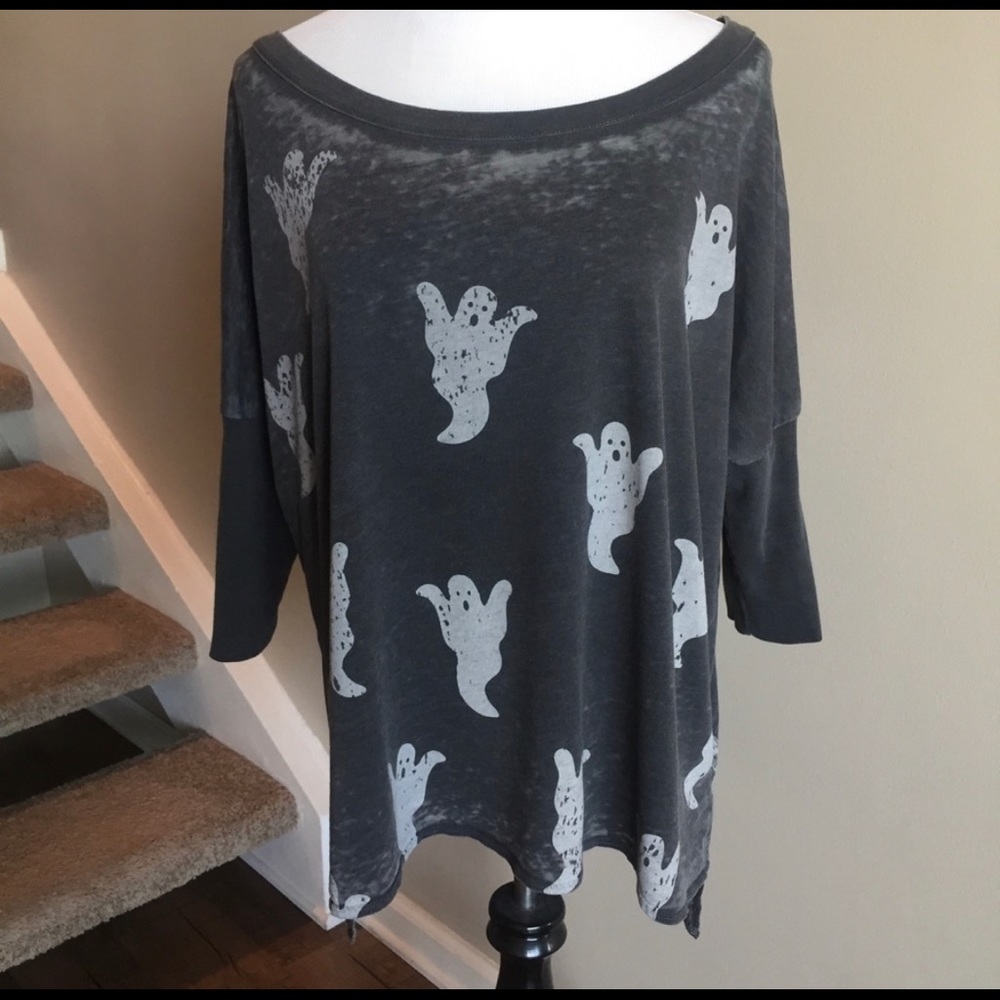Chaser Ghost Oversized Tunic Top Halloween M